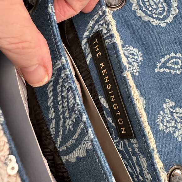 Kurt Geiger Blue & White Lace shoulder bag- with dust bag - Picture 7 of 16